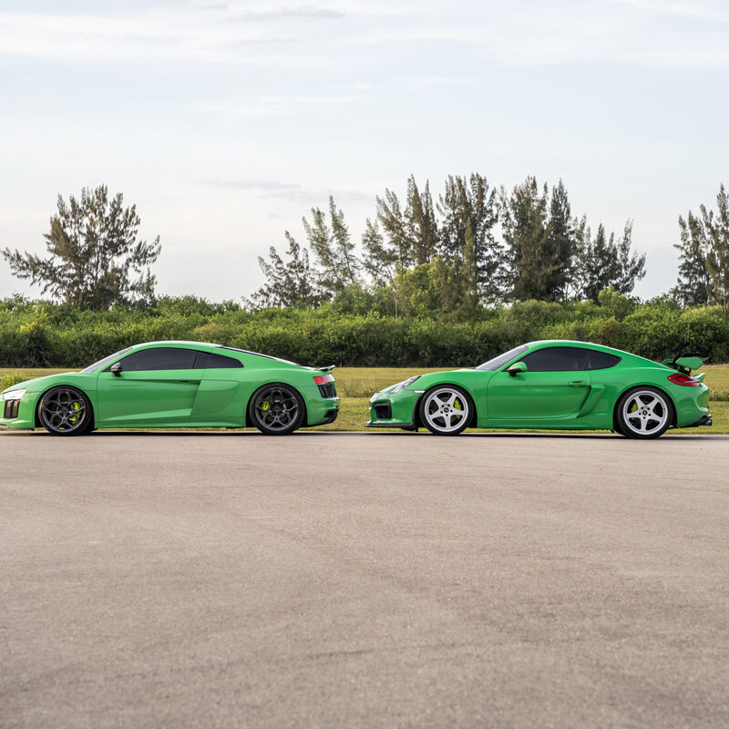 7C Wheels on Audi R8, track side profile